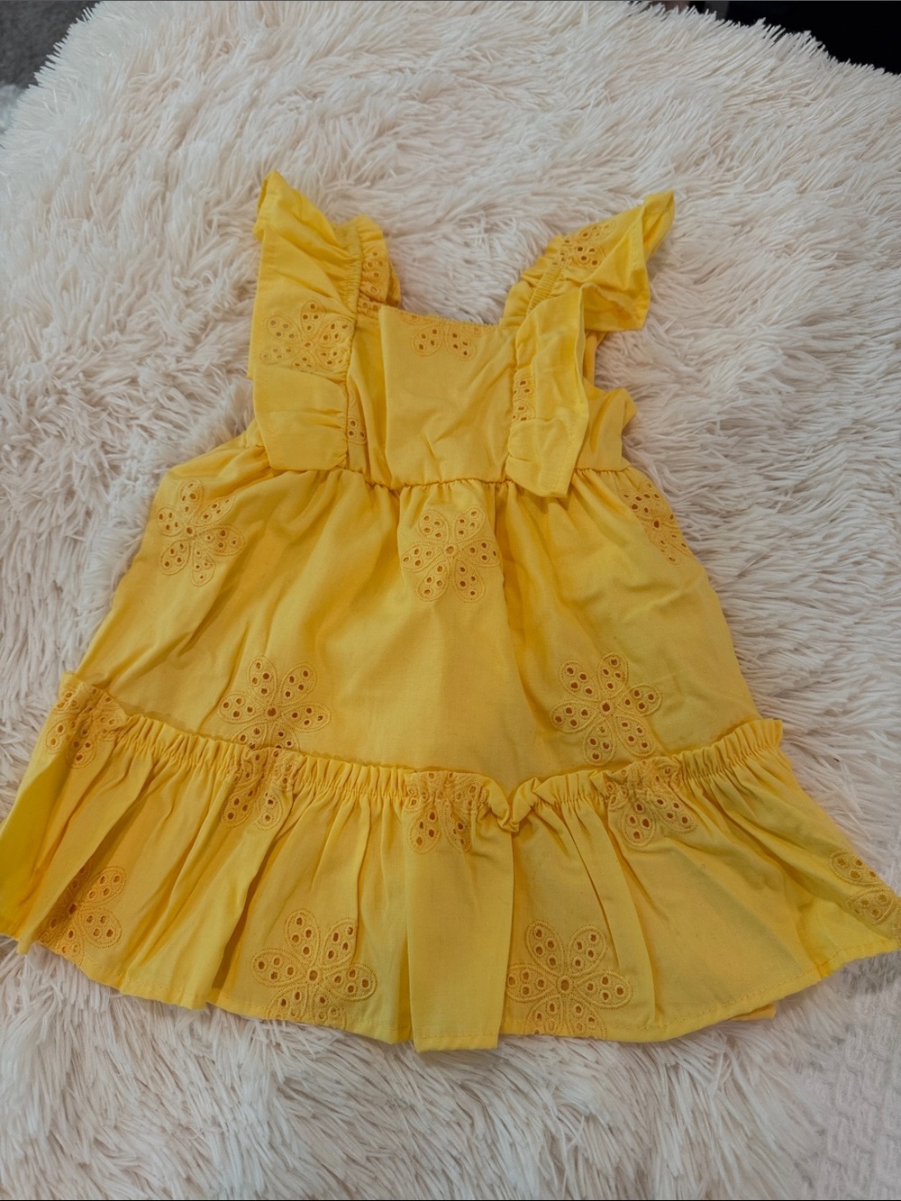 wonder nation Yellow Eyelet Ruffle Dress